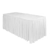 21 ft x 29 inch Polyester Pleated Table Skirt White - Bridal Tablecloth