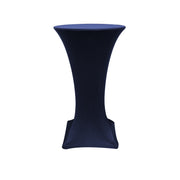 24 inch Highboy Cocktail Round Stretch Spandex Table Cover Navy Blue