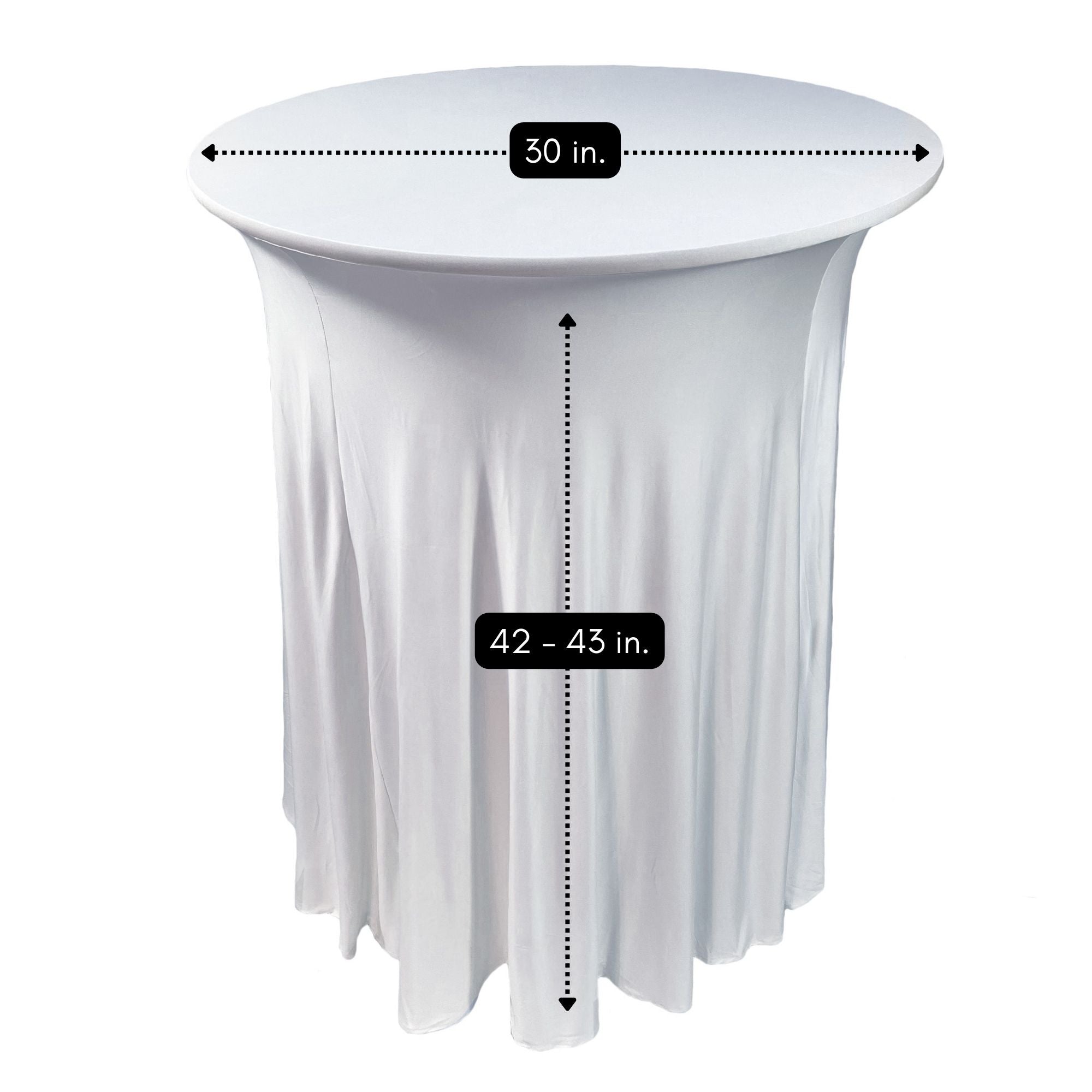 30 inch Highboy Cocktail Round Wavy Draping Stretch Spandex Table