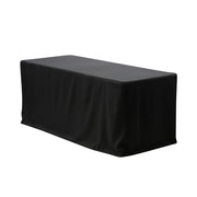 4 FT X 24 Inches Fitted Polyester Tablecloth Rectangular Black