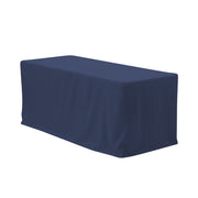 4 FT X 24 Inches Fitted Polyester Tablecloth Rectangular Navy Blue