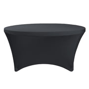 Stretch Spandex 5 ft Round Table Cover Black - Bridal Tablecloth