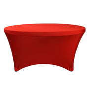 Stretch Spandex 5 ft Round Table Cover Red - Bridal Tablecloth