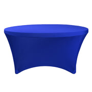 Stretch Spandex 5 ft Round Table Cover Royal Blue - Bridal Tablecloth