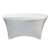 Stretch Spandex 5 ft Round Table Cover White - Bridal Tablecloth