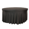 Stretch Spandex 5 ft Round Wavy Draping Table Cover Black - Bridal Tablecloth