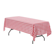 60 x 126 inch Rectangular Polyester Tablecloth Checkered Red