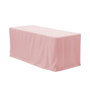 6 ft. Fitted Polyester Tablecloth Rectangular Blush