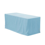 6 ft. Fitted Polyester Tablecloth Rectangular Light Blue - Bridal Tablecloth