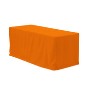 6 ft. Fitted Polyester Tablecloth Rectangular Orange