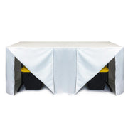 8 ft Fitted Slit Open Back Polyester Rectangular Tablecloth White - Bridal Tablecloth