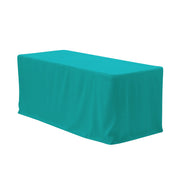 6 ft. Fitted Polyester Tablecloth Rectangular Teal