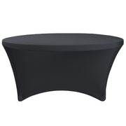 Stretch Spandex 6 ft Round Table Cover Black - Bridal Tablecloth