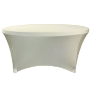 Stretch Spandex 6 ft Round Table Cover Ivory - Bridal Tablecloth