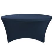 Stretch Spandex 6 ft Round Table Cover Navy Blue - Bridal Tablecloth