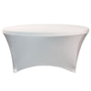 Stretch Spandex 6 ft Round Table Cover White - Bridal Tablecloth