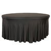 Stretch Spandex 6 ft Round Wavy Draping Table Cover Black - Bridal Tablecloth