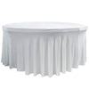 Stretch Spandex 6 ft Round Wavy Draping Table Cover White - Bridal Tablecloth