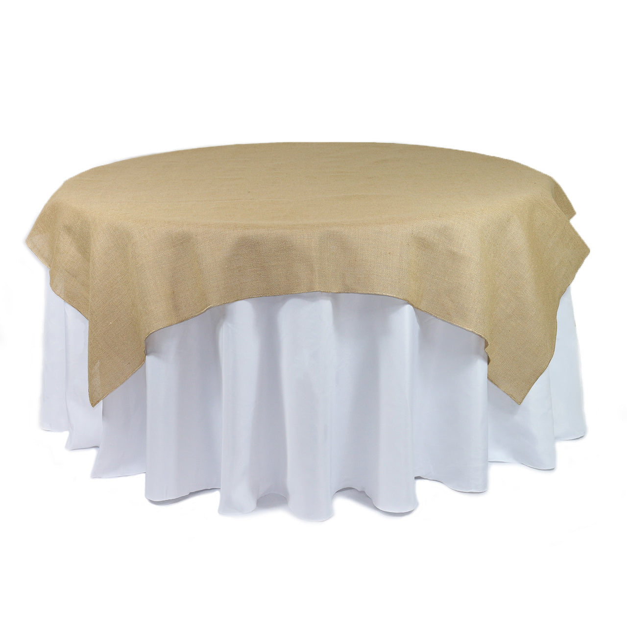 72 Inch Square 72 x 72 Inch Square Burlap Overlay | Bridal Tablecloth