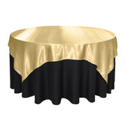 72 inch Square Satin Table Overlay Champagne - Bridal Tablecloth