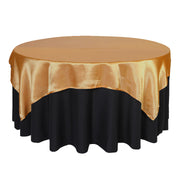 72 inch Square Satin Table Overlay Gold - Bridal Tablecloth