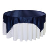 72 inch Square Satin Table Overlay Navy Blue - Bridal Tablecloth
