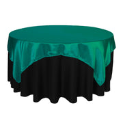 72 inch Square Satin Table Overlay Teal - Bridal Tablecloth