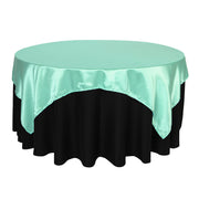 72 inch Square Satin Table Overlay Tiffany - Bridal Tablecloth