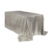 90 x 132 inch Glitz Sequin Rectangular Tablecloth Silver