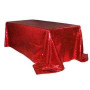 90 x 156 inch Glitz Sequin Rectangular Tablecloth Red