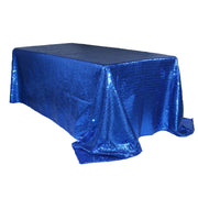90 x 156 inch Glitz Sequin Rectangular Tablecloth Royal Blue