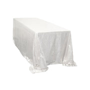 90 x 156 inch Rectangular Glitz Sequin Tablecloth White