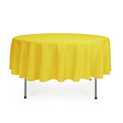 90 Inch Polyester Round Tablecloth Canary Yellow - Bridal Tablecloth