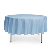 90 inch Polyester Round Tablecloth Light Blue