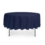 90 inch Polyester Round Tablecloth Navy Blue