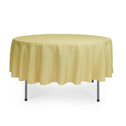 90 inch Polyester Round Tablecloth Pastel Yellow