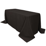 90 x 132 inch Polyester Rectangular Tablecloth Black - Bridal Tablecloth