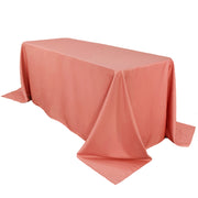 90 x 132 inch Polyester Rectangular Tablecloth Coral - Bridal Tablecloth