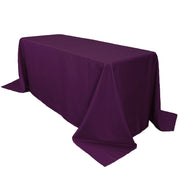 90 x 132 inch Polyester Rectangular Tablecloth Eggplant - Bridal Tablecloth