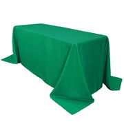 90 x 156 Inch Rectangular Polyester Tablecloth Emerald Green - Bridal Tablecloth