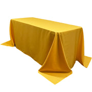 90 x 132 inch Polyester Rectangular Tablecloth Gold - Bridal Tablecloth