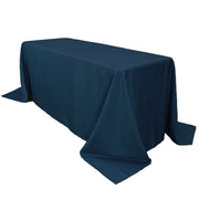 90 x 132 inch Polyester Rectangular Tablecloth Navy Blue - Bridal Tablecloth