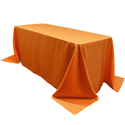 90 x 132 inch Rectangular Polyester Tablecloth Orange - Bridal Tablecloth