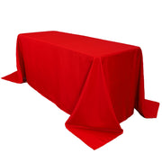90 x 132 inch Polyester Rectangular Tablecloth Red - Bridal Tablecloth