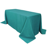 90 x 132 inch Polyester Rectangular Tablecloth Teal - Bridal Tablecloth
