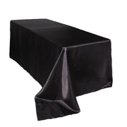 90 x 156 inch Satin Rectangular Tablecloth Black