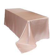 90 x 156 inch Satin Rectangular Tablecloth Blush