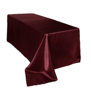 90 x 132 inch Satin Rectangular Tablecloth Burgundy
