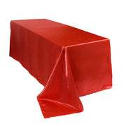 90 x 156 inch Satin Rectangular Tablecloth Red
