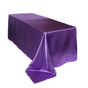 90 x 156 inch Satin Rectangular Tablecloth Purple